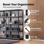 48"W 5-Tier Heavy Duty Storage Rack for Industrial, 1Pack: White