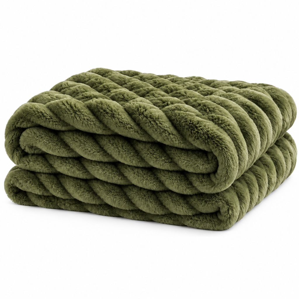 Luxe Double-Layer Faux Fur Throw Blanket – 50" x 60": Pink