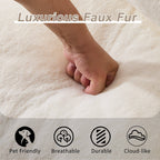 2-Seat Giant Faux Fur Bean Bag Couch ( 6 Colors) No Assembly: White