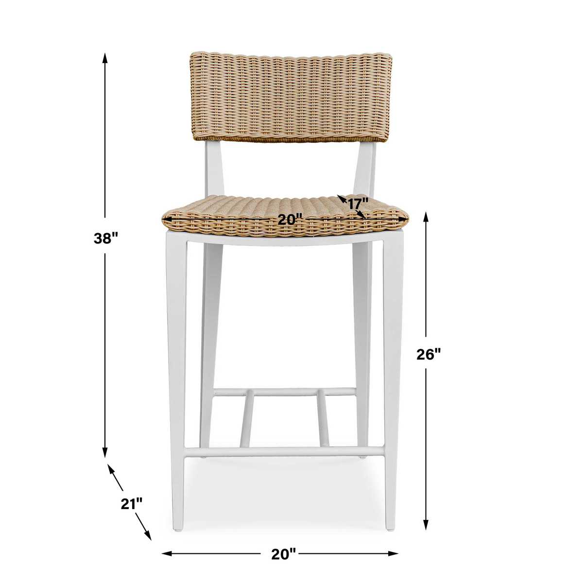 Calbas Outdoor Counter Stool, White