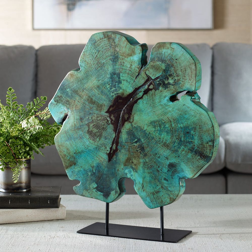 Bahati Wood Sculpture, Blue