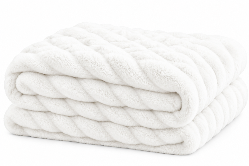 Luxe Double-Layer Faux Fur Throw Blanket – 50" x 60": Pink