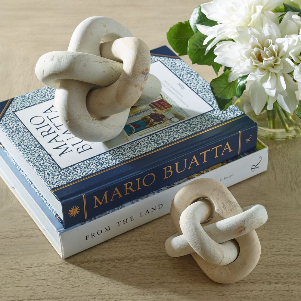 Limestone Link Outdoor Sculptures, S/2