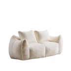 2-Seat Giant Faux Fur Bean Bag Couch ( 6 Colors) No Assembly: White