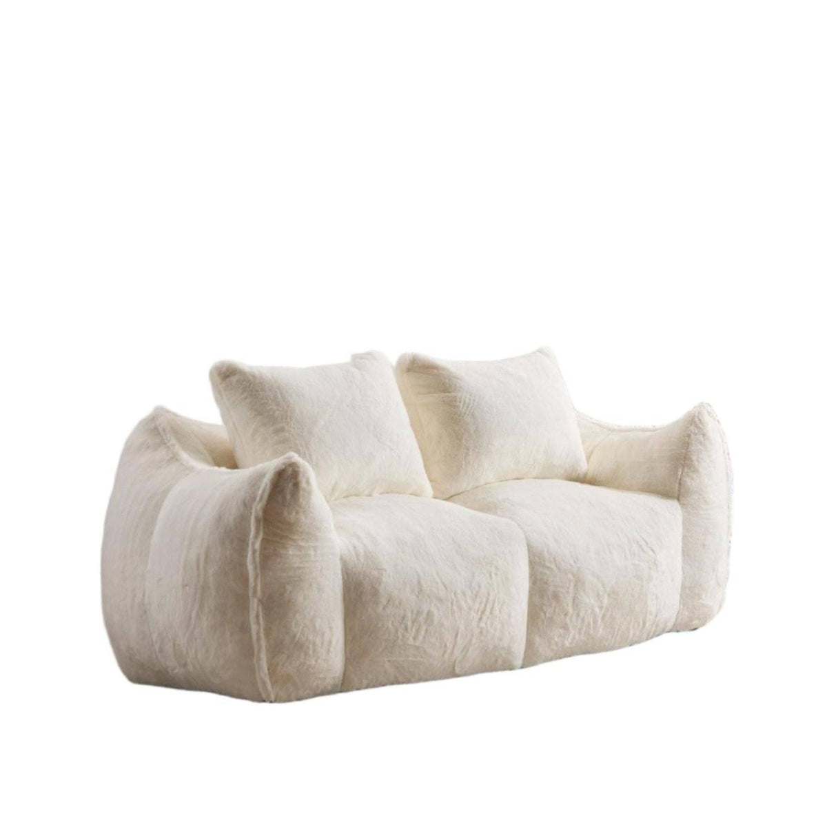 2-Seat Giant Faux Fur Bean Bag Couch ( 6 Colors) No Assembly: White