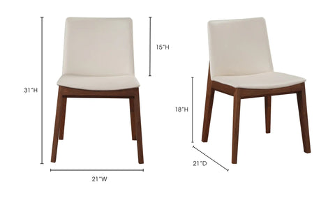 Deco Dining Chair Cream White PVC - Set Of Two