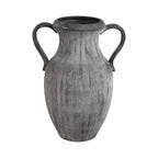 Black 15 in. Dolomite Amphora Weathered Vase