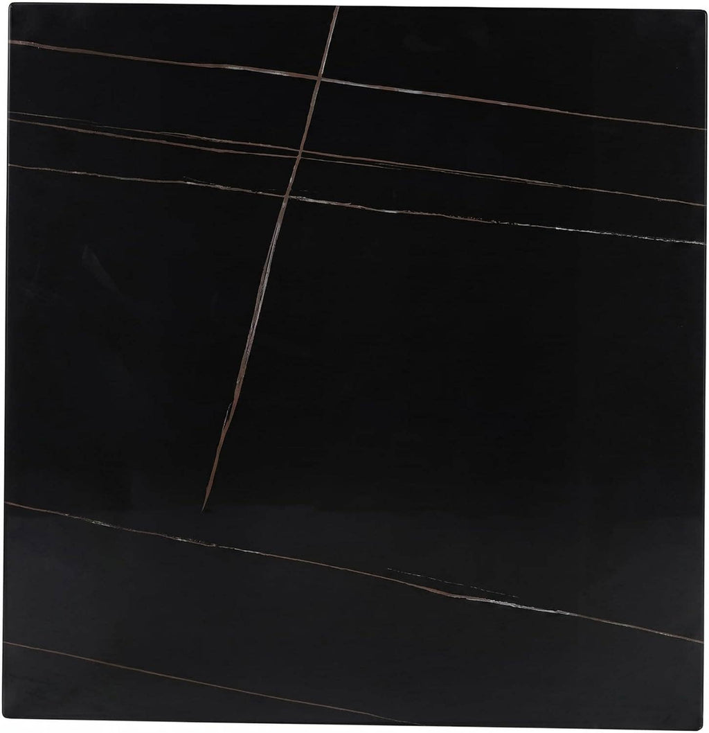 Bristol Sintered Stone Dining Table - Square Modern: Black / Black