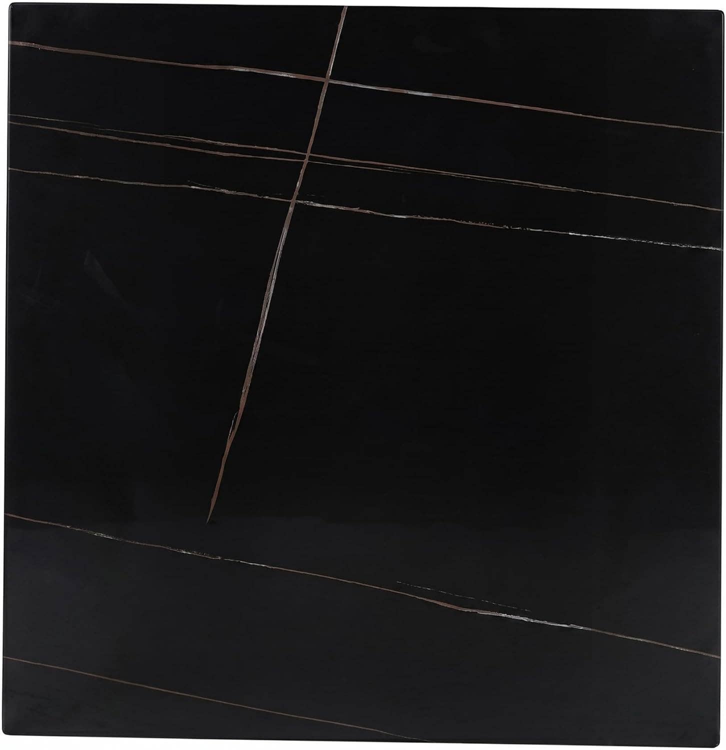 Bristol Sintered Stone Dining Table - Square Modern: Black / Black