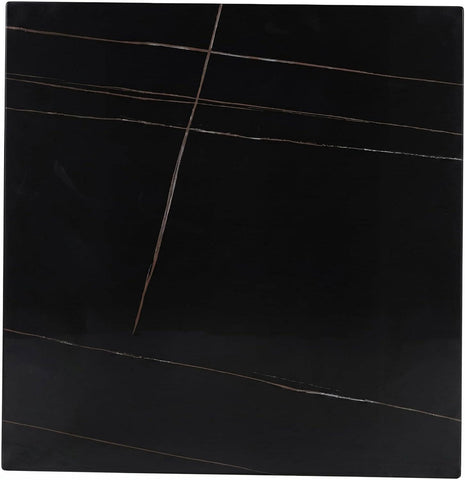 Bristol Sintered Stone Dining Table - Square Modern: Black / Black