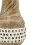 Gigi Whitewashed Wood Bead Dried Florals Vase