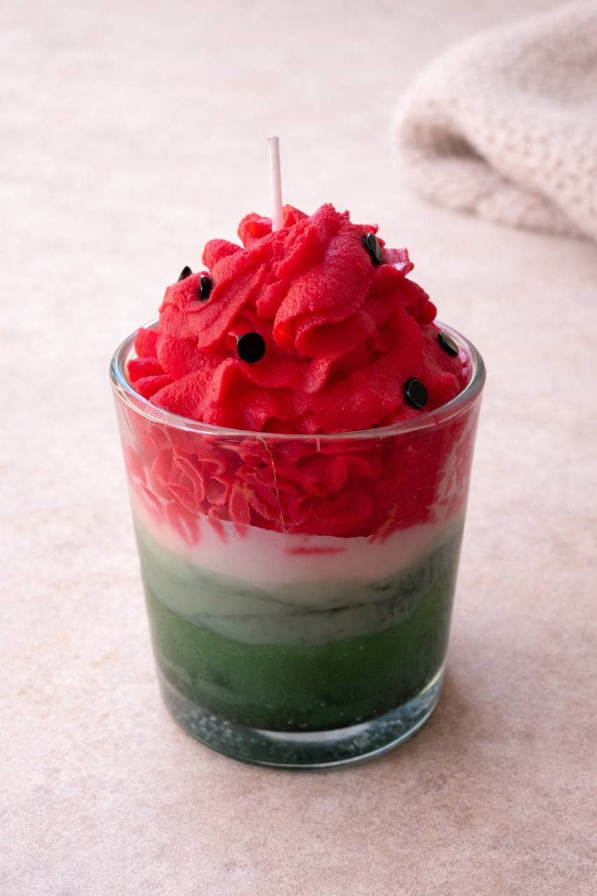 Watermelon Dessert Candle – Fresh Summer Scent, soya wax