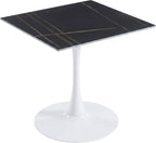 Bristol Sintered Stone Dining Table - Square Modern: Black / Black