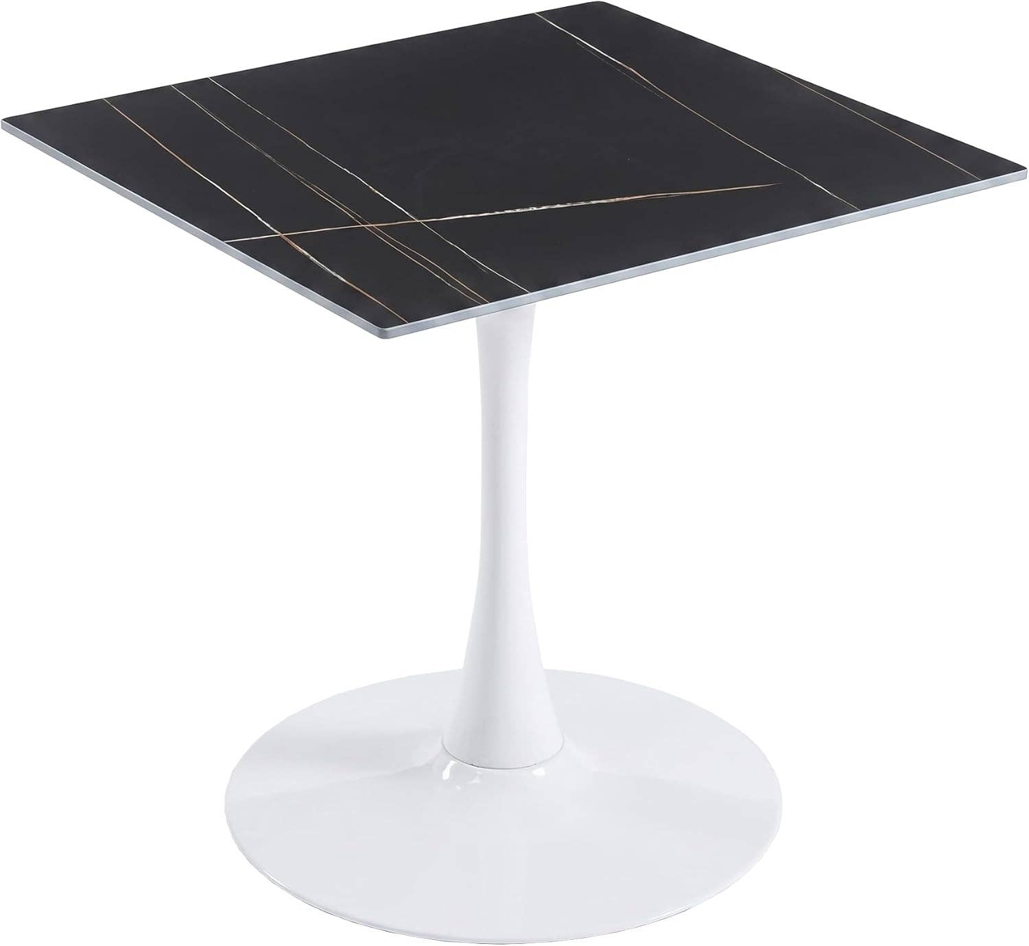 Bristol Sintered Stone Dining Table - Square Modern: Black / Black