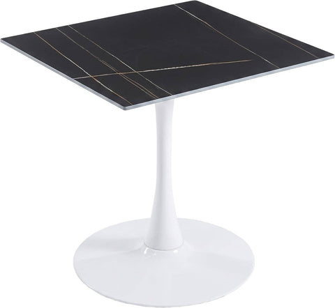 Bristol Sintered Stone Dining Table - Square Modern: Black / Black