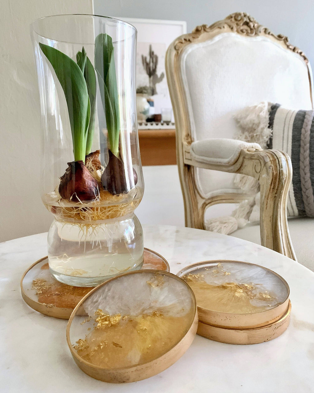 Perfectly Round Coasters: Gold