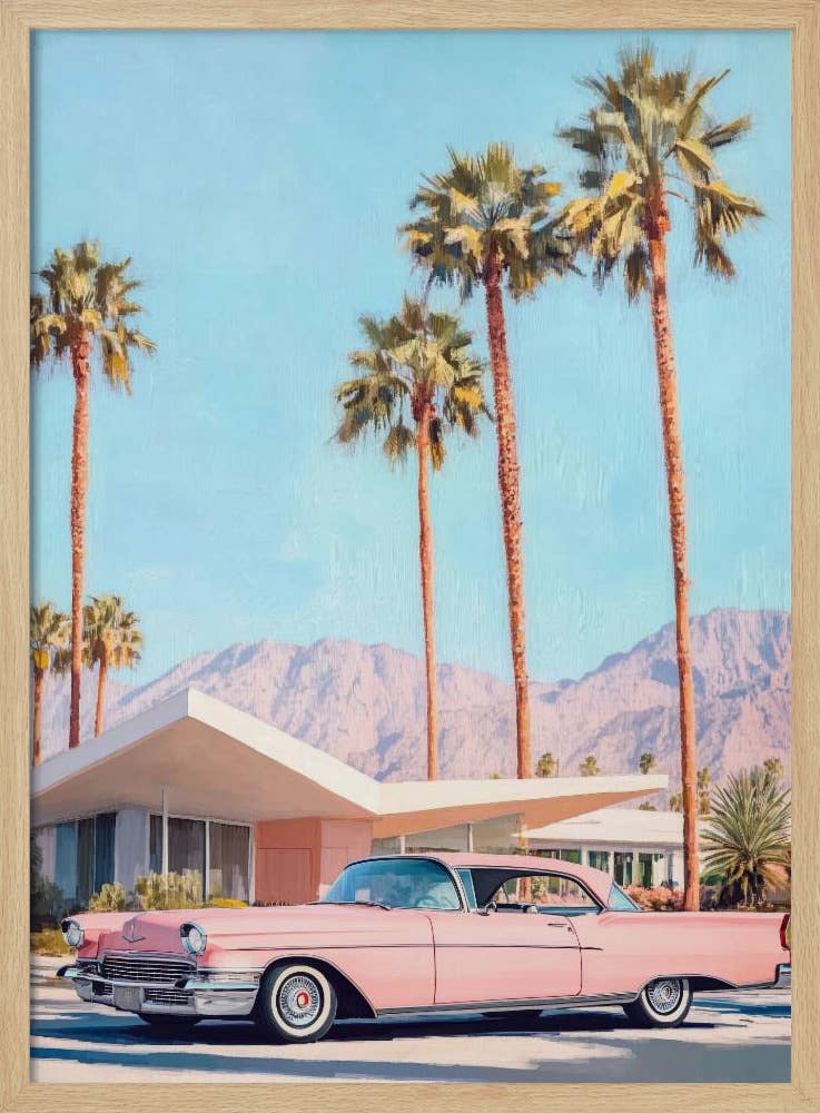"California Vintage Car" Wall Art by Melloi Art Prints: Wrapped Canvas / 48"H x 36 "W