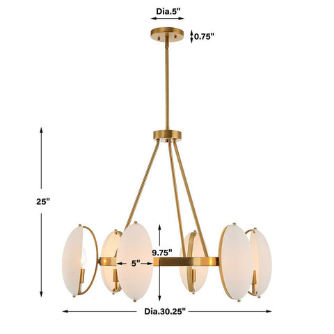Oviform, 6 Lt Chandelier