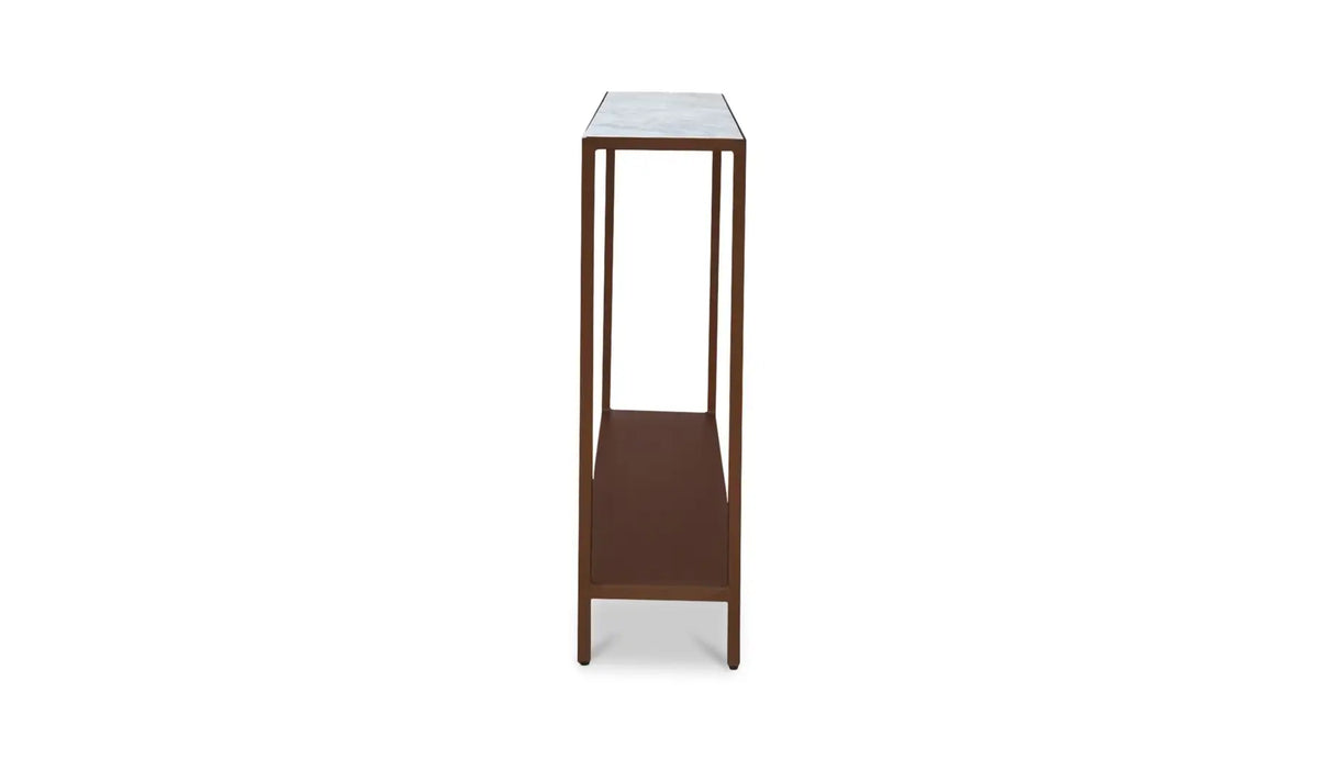 Bottego Console Table Antique Copper