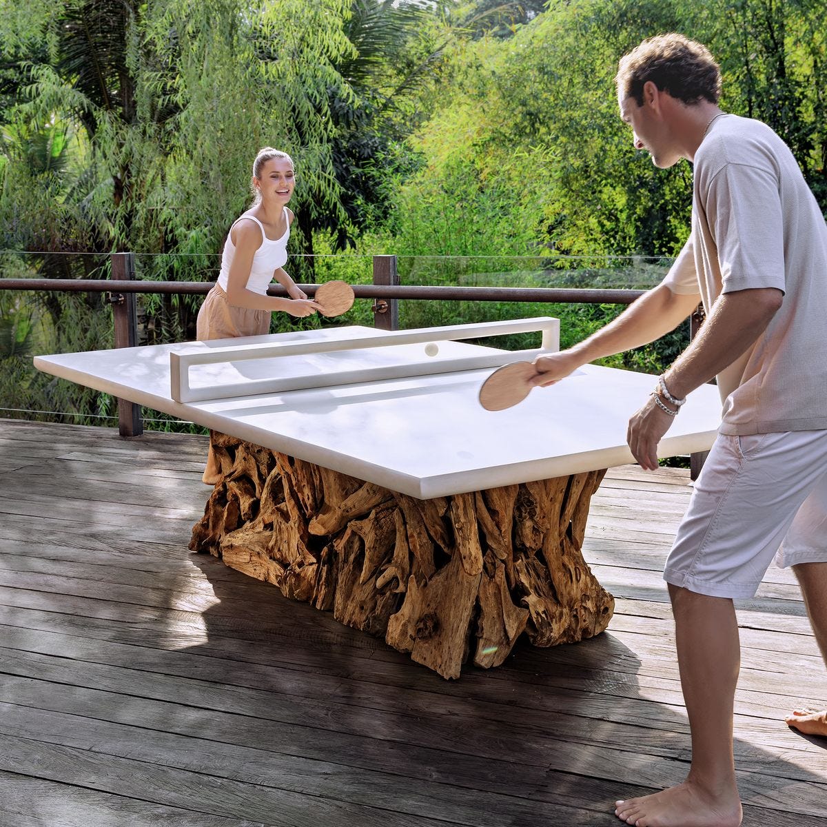 Stonewood Indoor-Outdoor Ping Pong Dining Table, 2 CARTONS