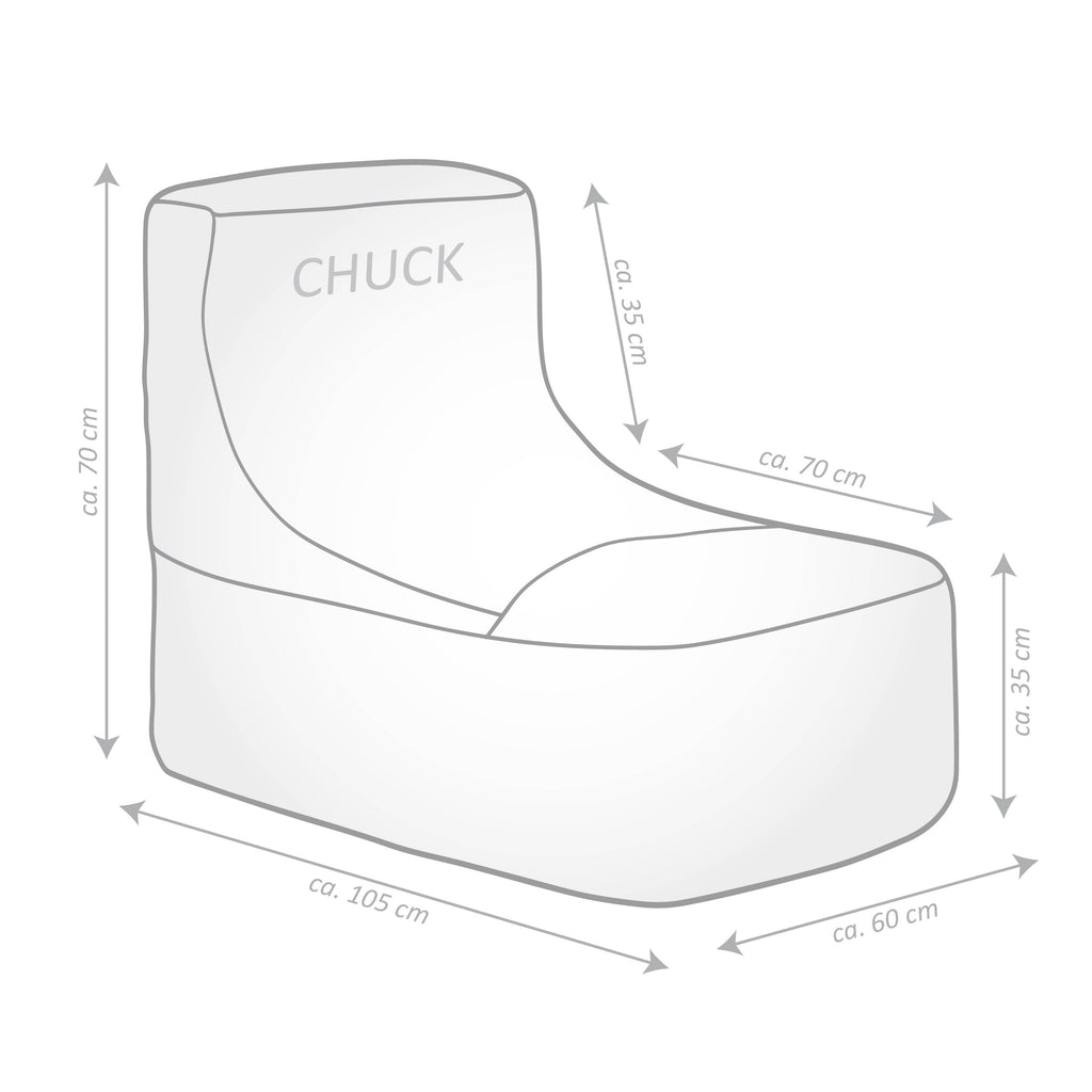 Gouchee Chuck Brava Bean Bag Chair Gray