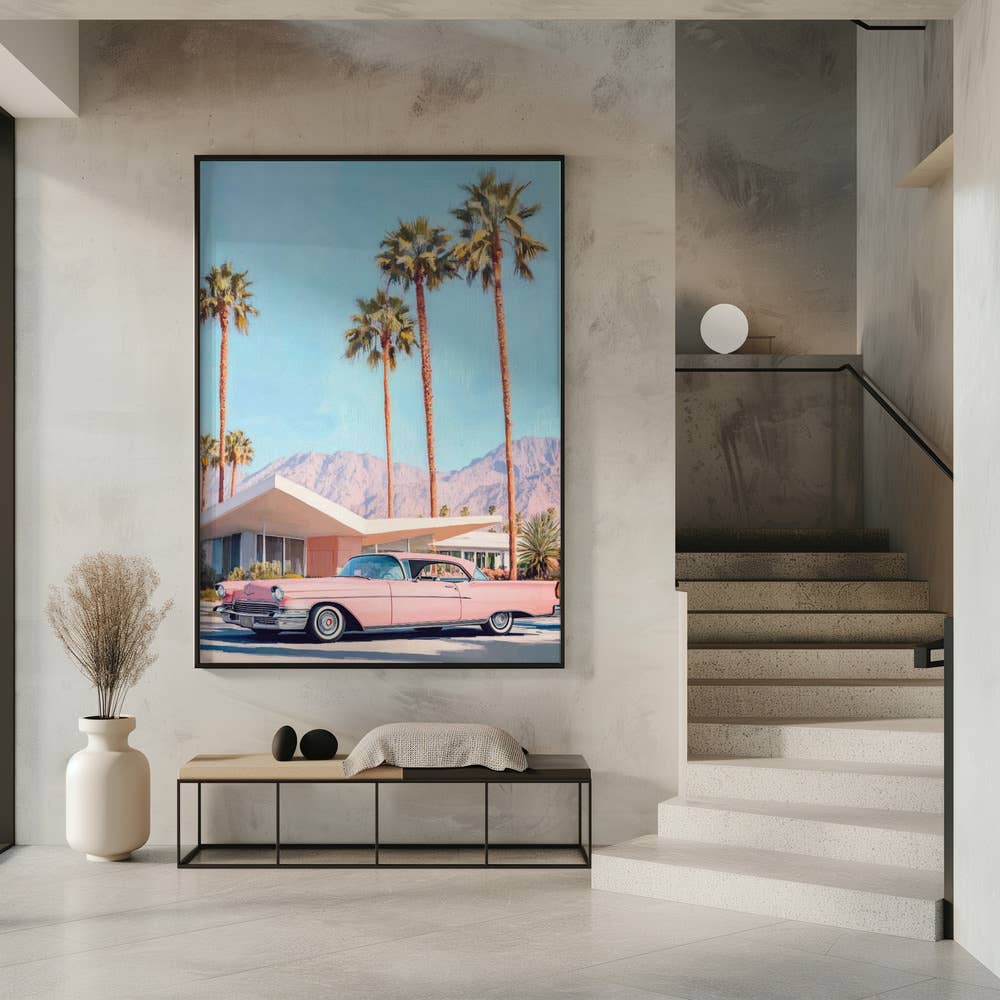 "California Vintage Car" Wall Art by Melloi Art Prints: Wrapped Canvas / 48"H x 36 "W