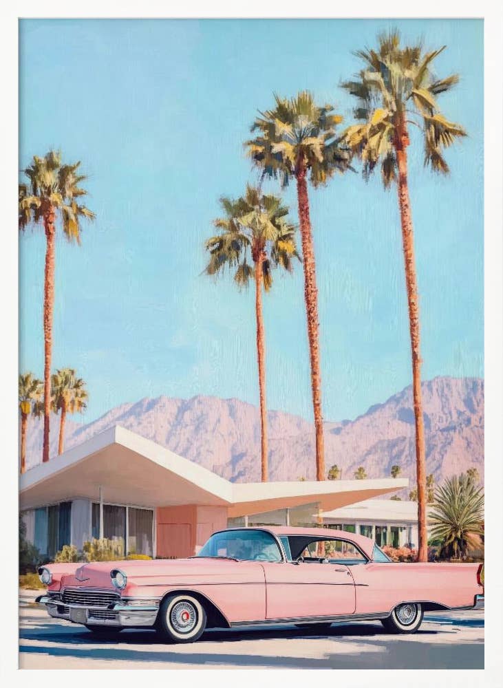 "California Vintage Car" Wall Art by Melloi Art Prints: Wrapped Canvas / 48"H x 36 "W