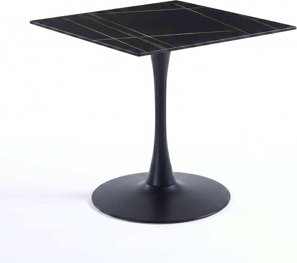 Bristol Sintered Stone Dining Table - Square Modern: Black / Black