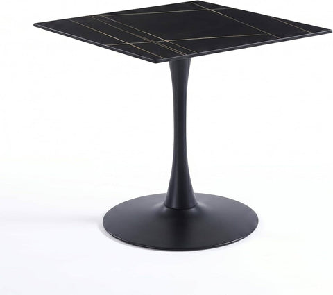 Bristol Sintered Stone Dining Table - Square Modern: Black / Black