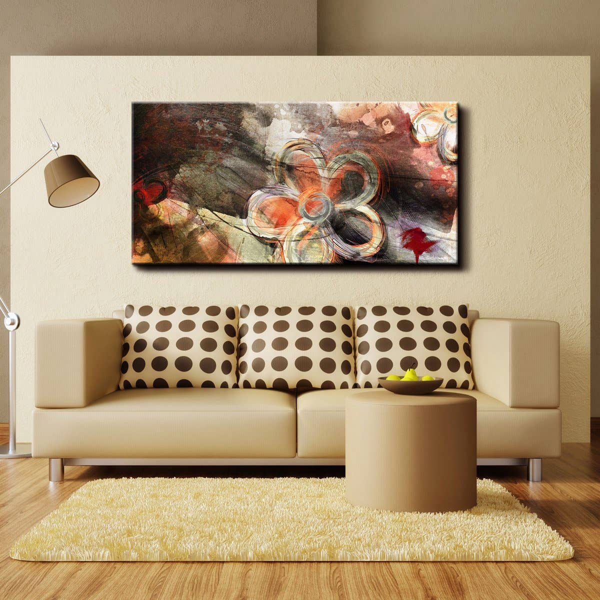Painted Petals XV' Canvas Wall Art: 30 inches High x 12 inches Wide x 5 Panels