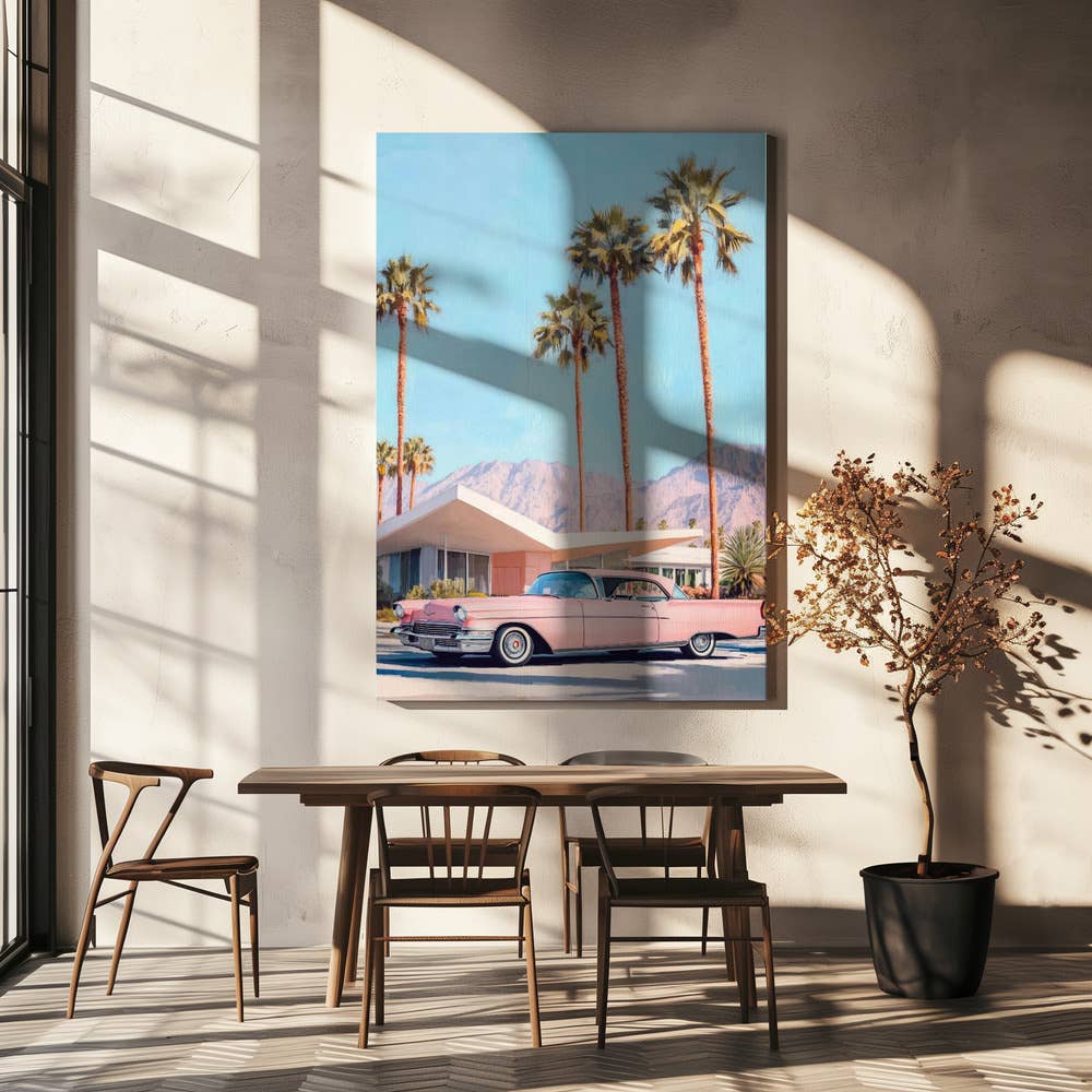 "California Vintage Car" Wall Art by Melloi Art Prints: Wrapped Canvas / 48"H x 36 "W