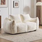 2-Seat Giant Faux Fur Bean Bag Couch ( 6 Colors) No Assembly: White