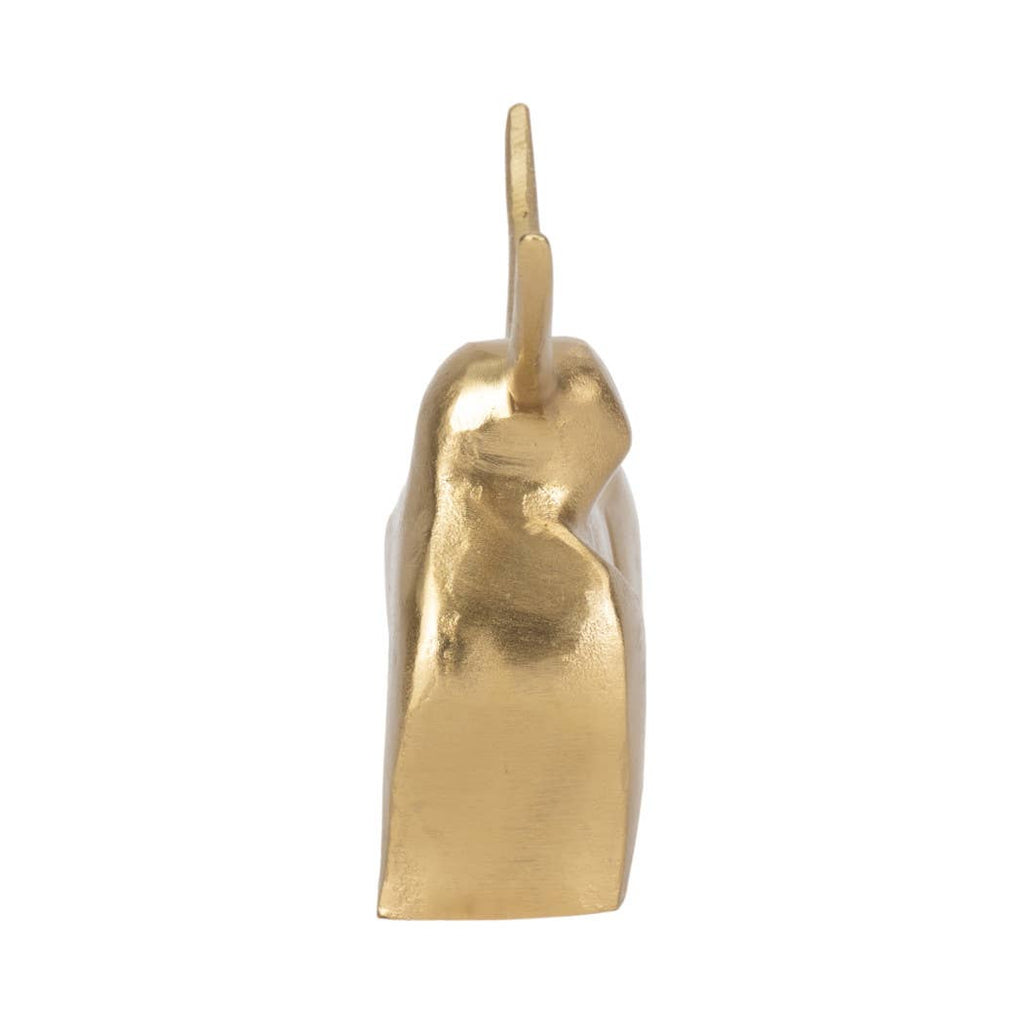 Decorative Figurine - Gold Metal Solid Standing Bull, 8 in.