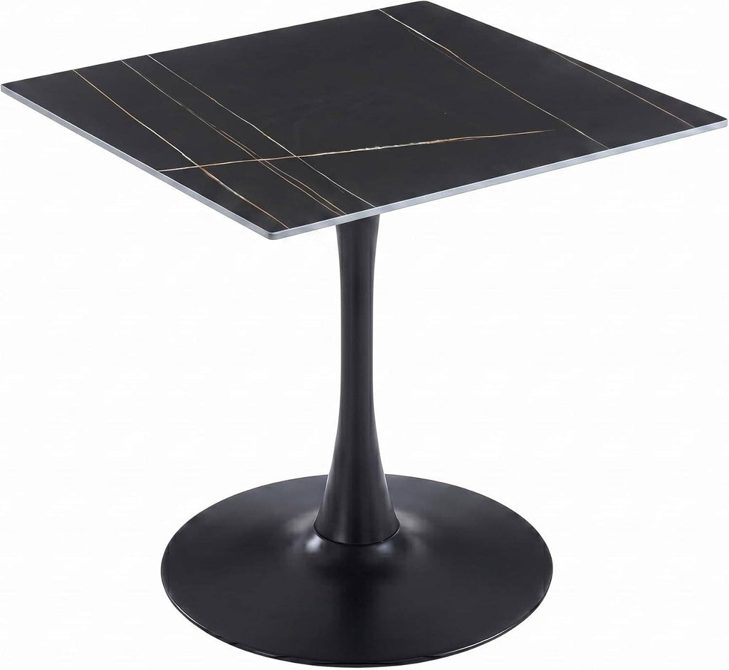 Bristol Sintered Stone Dining Table - Square Modern: Black / Black