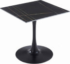 Bristol Sintered Stone Dining Table - Square Modern: Black / Black