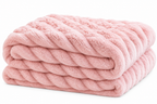 Luxe Double-Layer Faux Fur Throw Blanket – 50" x 60": Pink