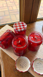French jam Candle in a Jar (Strawberry, Handmade)