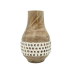 Gigi Whitewashed Wood Bead Dried Florals Vase
