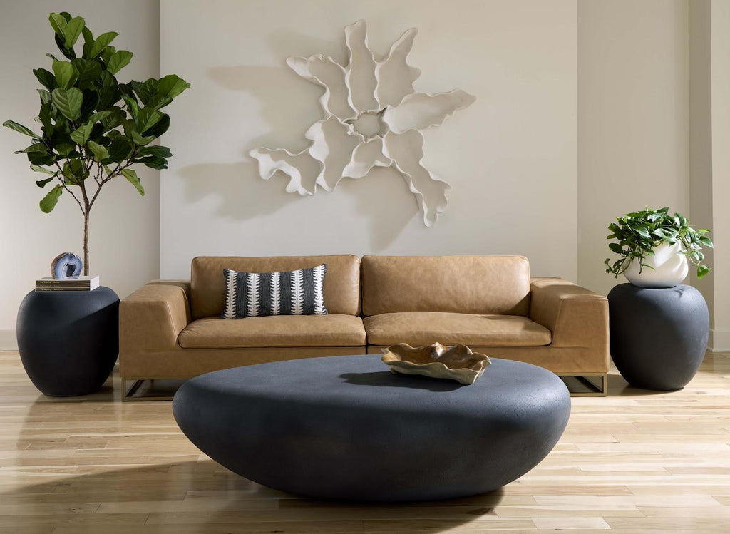 River Stone Coffee Table, Charcoal Stone, Extra Large