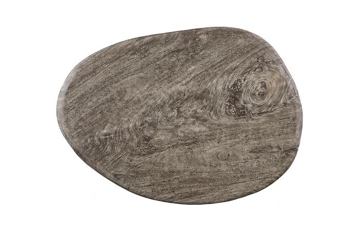 Skipping Stone Coffee Table, Brown Stone, Forged Legs