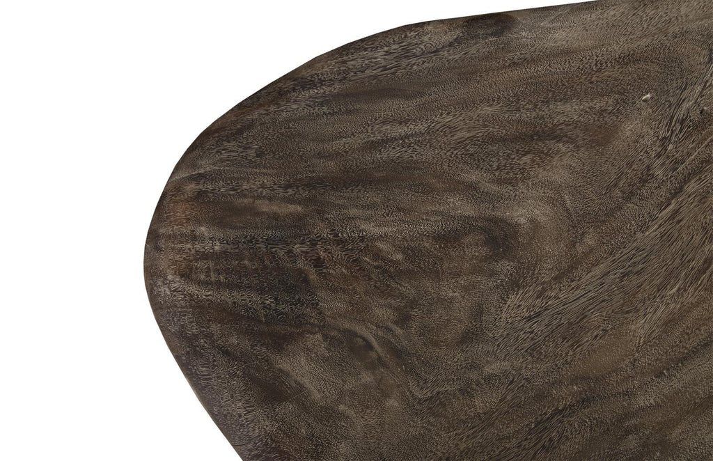 Skipping Stone Coffee Table, Brown Stone, Forged Legs
