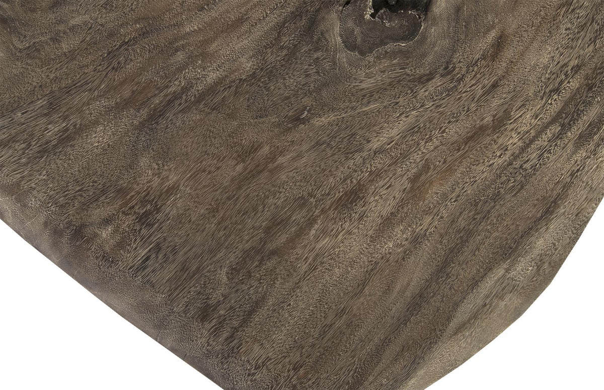 Skipping Stone Coffee Table, Brown Stone, Forged Legs