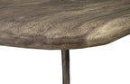 Skipping Stone Coffee Table, Brown Stone, Forged Legs
