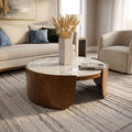 Full view of Heba Coffee Table in contemporary living space with neutral furniture.