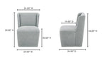 Cormac Rolling Dining Chair Performance Fabric Slate Green