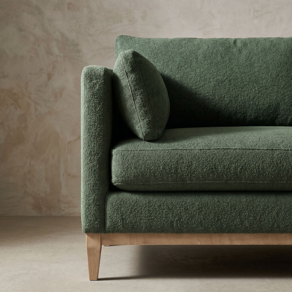 Side profile of Leo Sectional showcasing hardwood frame and premium cushioning.