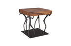 Atlas Side Table Chamcha Wood, Natural, Metal - Hedi's Furniture