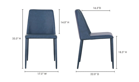 Nora Dining Chair Ocean Cavern Grey Vegan Leather - Set Of Two