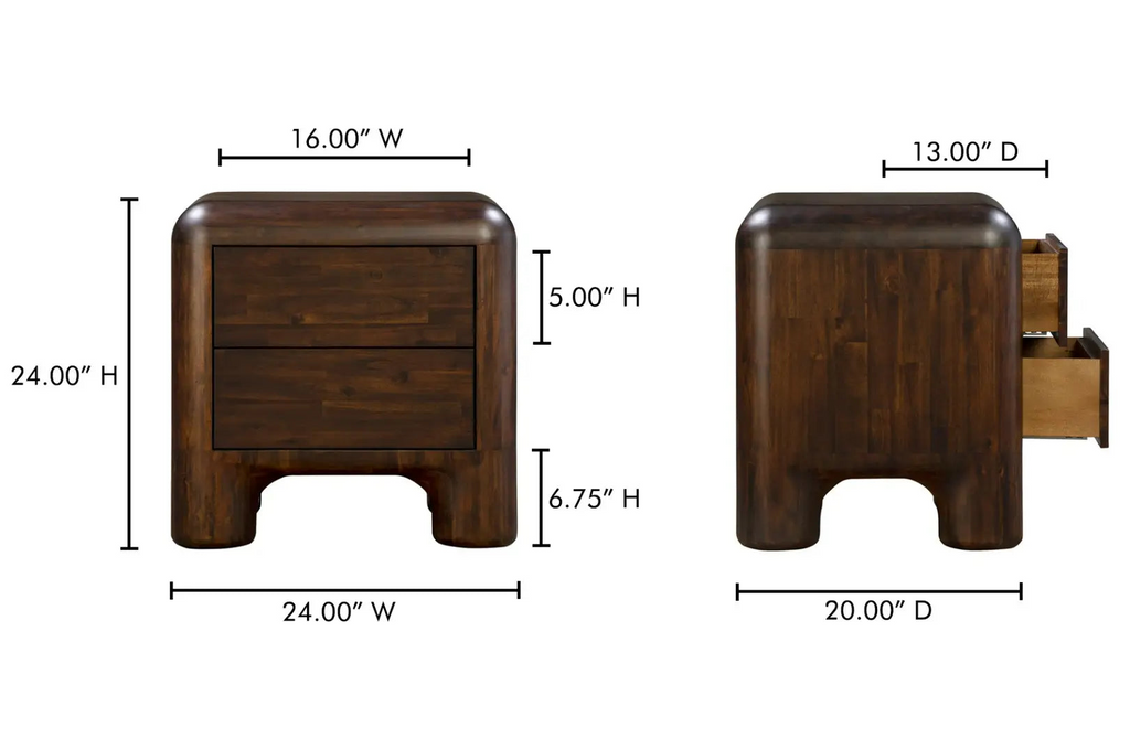 Rowan Nightstand Dark Brown