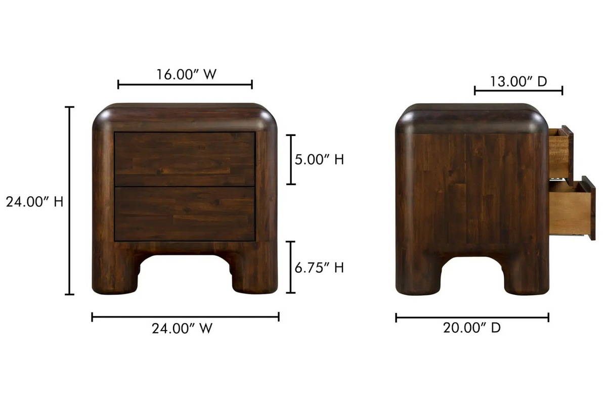 Rowan Nightstand Dark Brown
